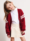 COMOBOCA RED 100% Wool Kids' V-Neck Cardigan
