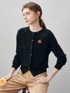 COMOBOCA 100% Cashmere Women's Pumpkin Embroidery Knit Cardigan