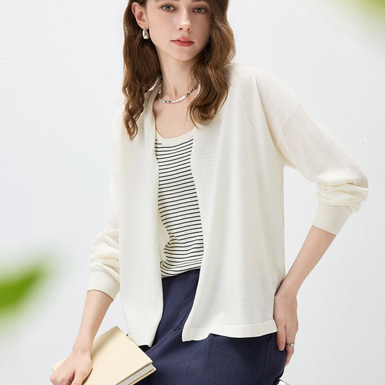 COMOBOCA Women's Open Front Knit Cardigan