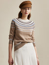 COMOBOCA 100% Wool Women's Fair Isle Sweater