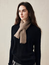COMOBOCA Coffee Camel 100% Cashmere Luxurious Ribbed Scarf