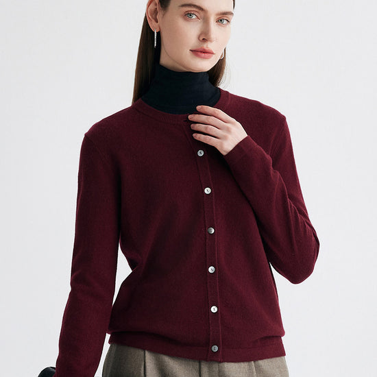 COMOBOCA 100% Cashmere Women's Button-Up Cardigan