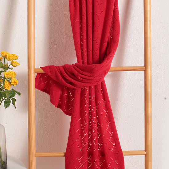 COMOBOCA RED 100% Cashmere Solid Color Scarf