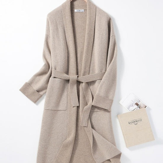 COMOBOCA BROWN 100% Cashmere Women's Long Coat
