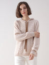 COMOBOCA BEIGE 100% Cashmere Women's Solid Color Sweater Hoodie