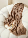 COMOBOCA 100% Cashmere Fringe Herringbone Scarf
