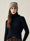 COMOBOCA 100% Cashmere Soft Knit Ribbed Beanie