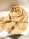COMOBOCA 100% Wool Fringe Versatile Scarf