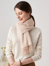 COMOBOCA BEIGE 100% Cashmere Plain Scarf