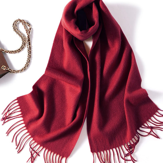 COMOBOCA 100% Wool Fringe Versatile Scarf