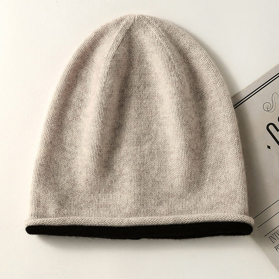 COMOBOCA 100% Wool Women's Double Layered Knit Beanie
