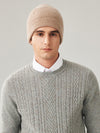COMOBOCA 100% Wool Men's Ribbed Knit Beanie