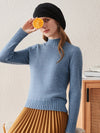 COMOBOCA 100% Cashmere Women's Mock Neck Knit Sweater