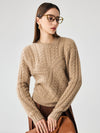 COMOBOCA 100% Cashmere Women's Chunky Cable Knit Sweater