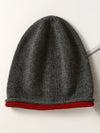 COMOBOCA Gray 100% Wool Women's Double Layered Knit Beanie
