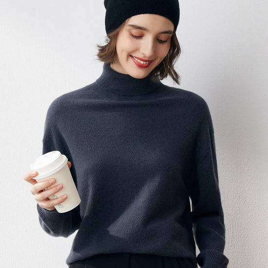 COMOBOCA 100% Cashmere Classic Slouchy Beanie