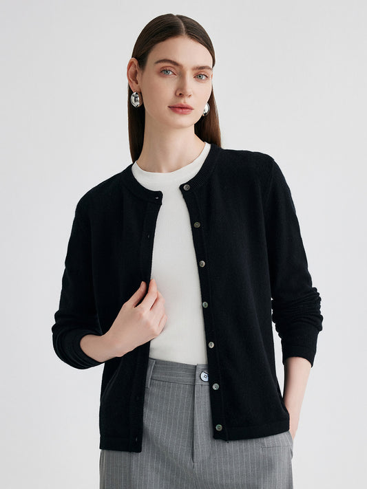 COMOBOCA 100% Cashmere Women's Button-Up Cardigan