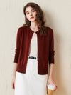 COMOBOCA Burgundy Women's Classic Ribbed Button Up Cardigan