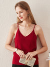 COMOBOCA Red 100% Cashmere Women's V-Neck Camisole