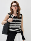 COMOBOCA Women's Crochet Knit Stripe Tank Top