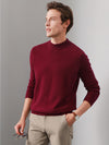 COMOBOCA DARK RED 100% Cashmere Men's Mock Neck Knit Sweater