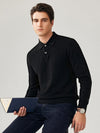 COMOBOCA 100% Cashmere Men's Knit Polo Pullover Sweater