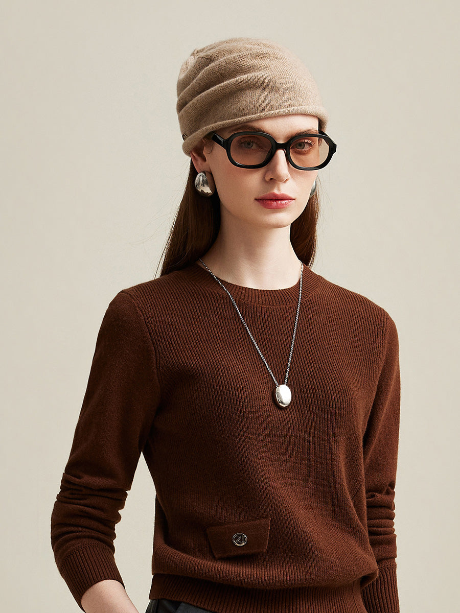 COMOBOCA 100% Cashmere Women's Slouchy Knit Beanie