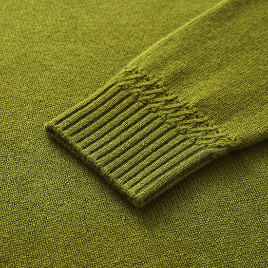 COMOBOCA 100% Wool Women's V-Neck Ribbed Knit Sweater