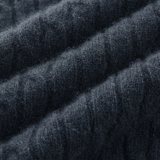 COMOBOCA 100% Cashmere Women's Cable Knit Polo Neck Sweater