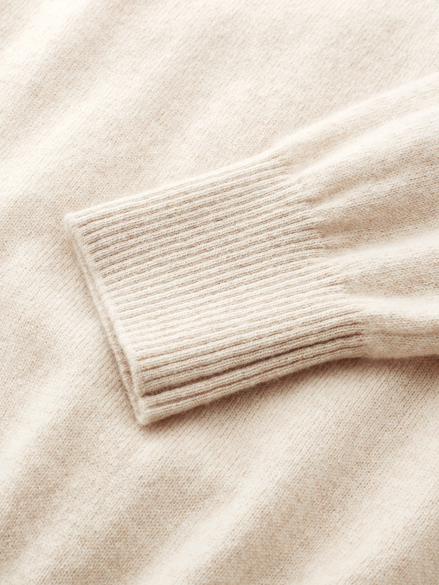 COMOBOCA 100% Cashmere Women's Fair Isle Mock Neck Button Front Sweater