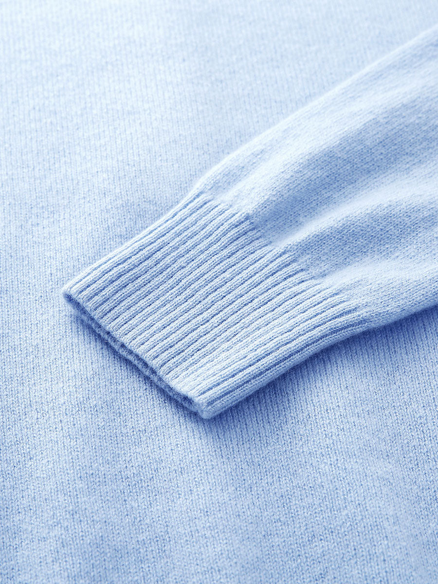 COMOBOCA 100% Cashmere Women's Contrast Trim Button Front Sweater