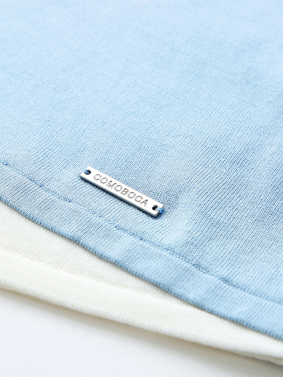 COMOBOCA Women's Layered Round Neck Knit Sweater