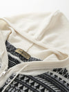 COMOBOCA 100% Cashmere Women's Fair Isle Double Zip Hoodie