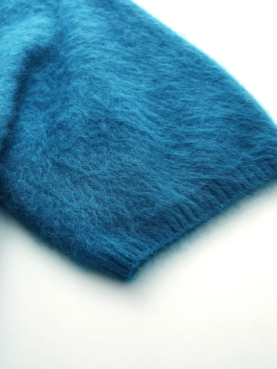 COMOBOCA Women's Wool Seamless Brushed Half Sleeve Knit Sweater