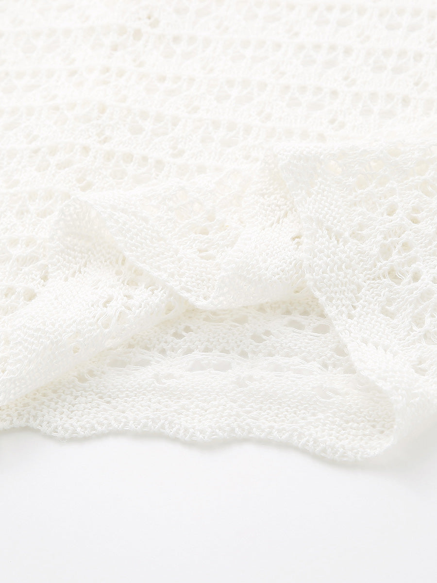 COMOBOCA Women's Bell Sleeve Lace Knit Cardigan