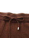 COMOBOCA 100% Wool Women's Wide Leg Pants with Drawstring