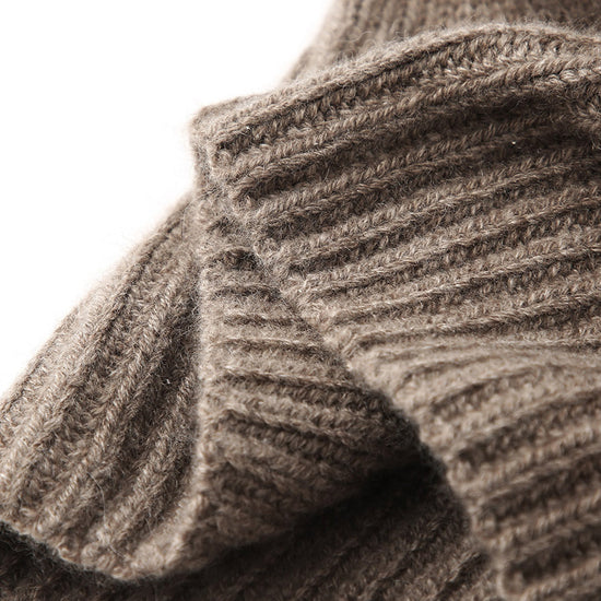 COMOBOCA 100% Cashmere Soft Knit Ribbed Beanie