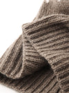 COMOBOCA 100% Cashmere Soft Knit Ribbed Beanie