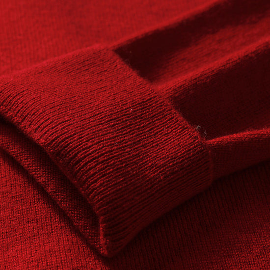 COMOBOCA 100% Wool Women's Round Neck Knit Cardigan