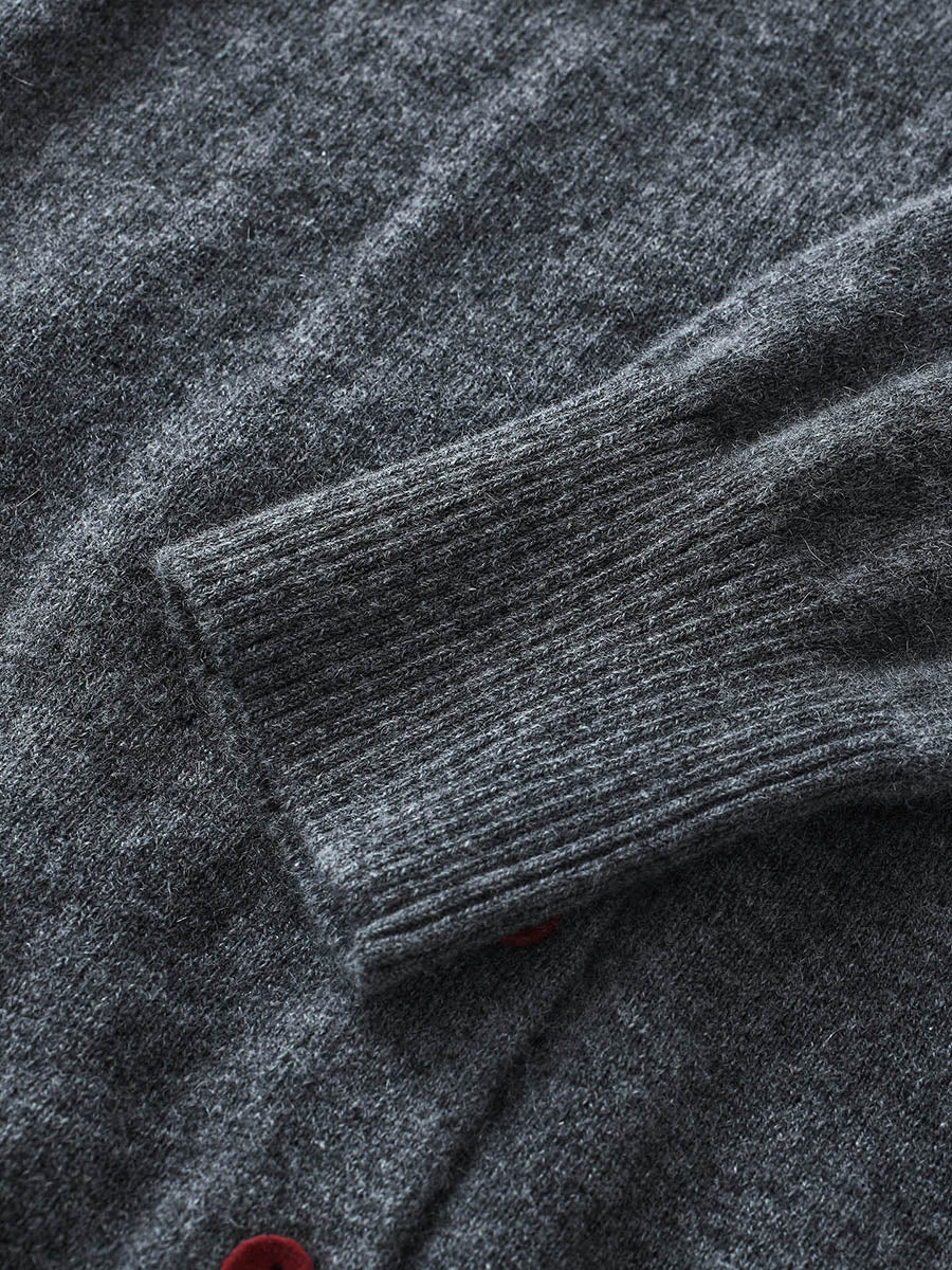 COMOBOCA 100% Cashmere Women's Turtleneck Button Front Knit Cardigan