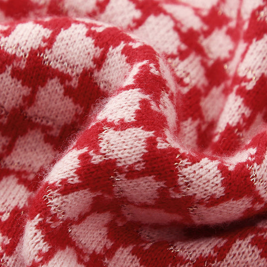 COMOBOCA 100% Wool Women's Houndstooth Cardigan