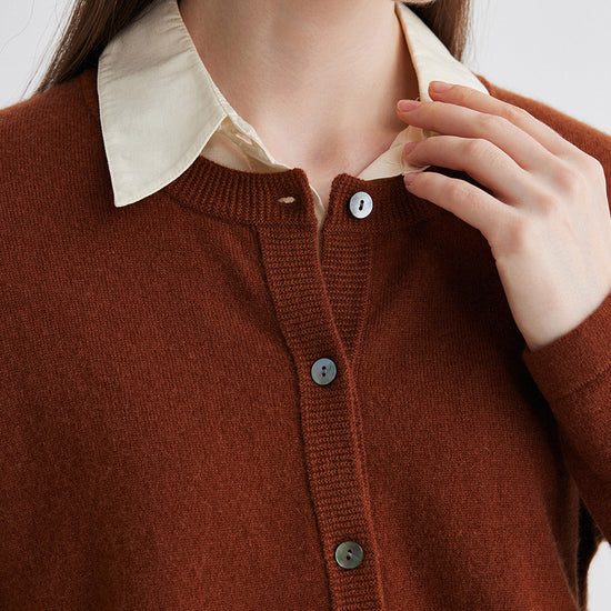 COMOBOCA 100% Cashmere Women's Button-Up Cardigan