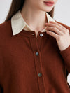 COMOBOCA 100% Cashmere Women's Button-Up Cardigan