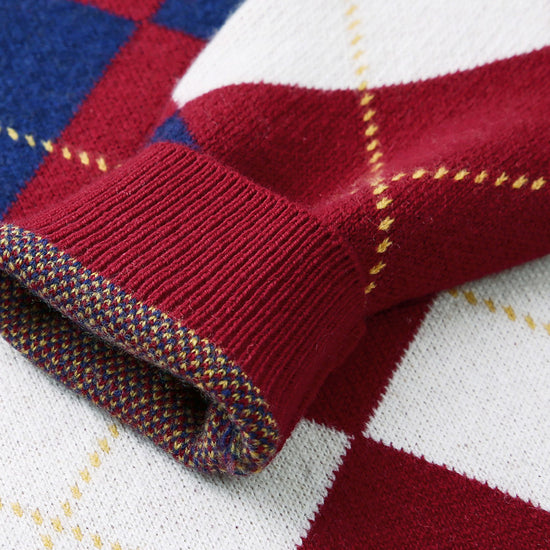 COMOBOCA 100% Wool Kids' Ribbed Round Neck Sweater