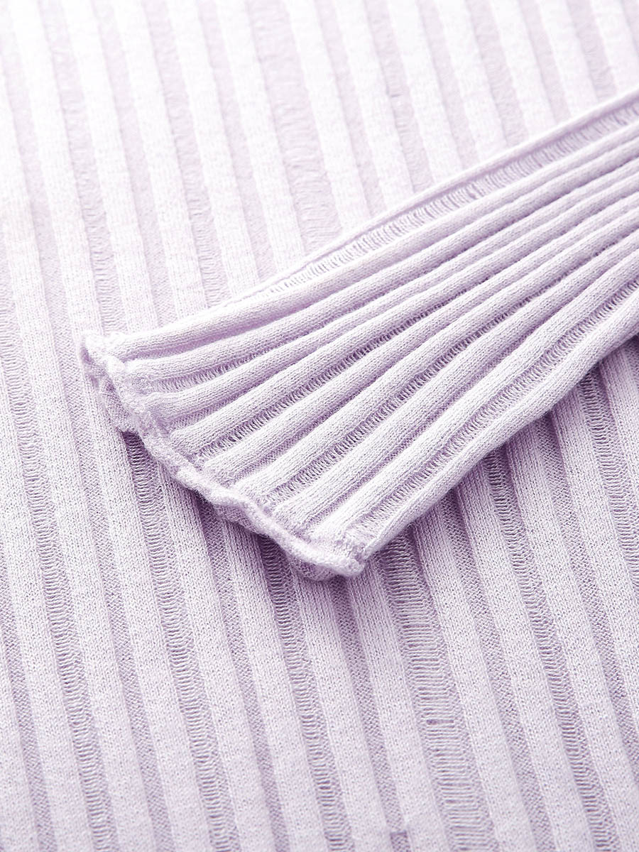 COMOBOCA Women's Ribbed Round Neck Knit Sweater