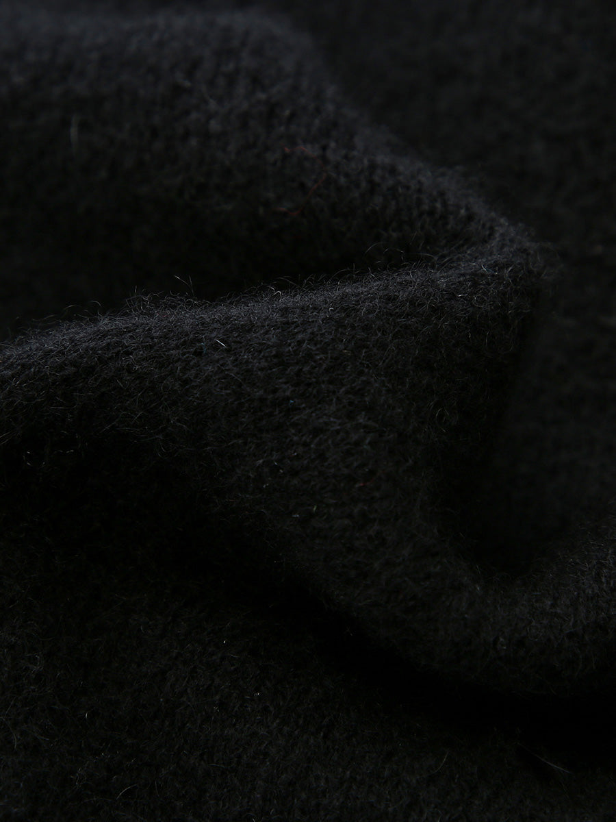 COMOBOCA 100% Cashmere Women's Two-Tone Buttoned Cardigan