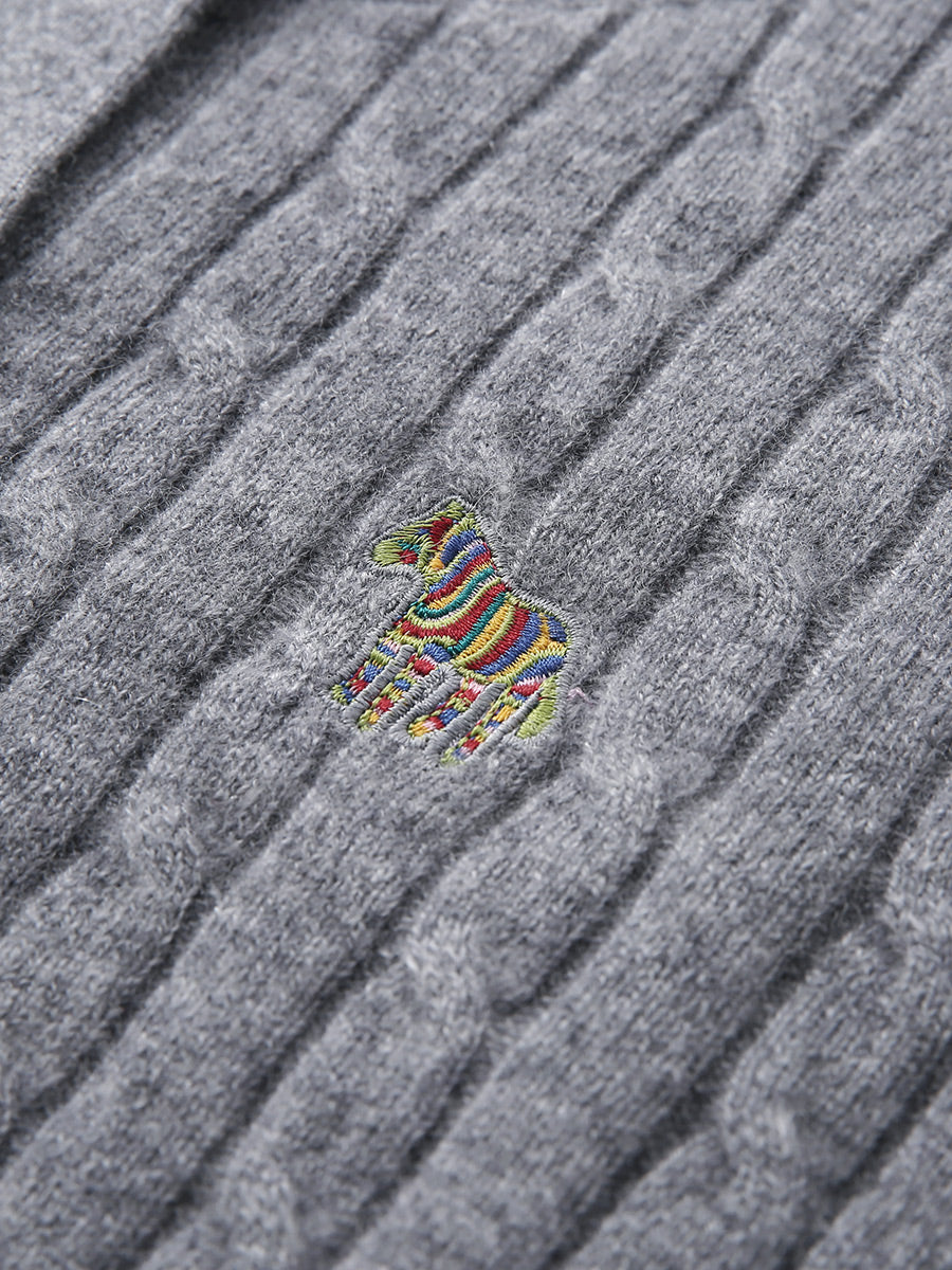 COMOBOCA 100% Cashmere Women's Cable Knit Button Front Cardigan