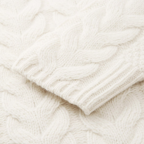 COMOBOCA 100% Wool Women's Cozy Cable Knit Sweater