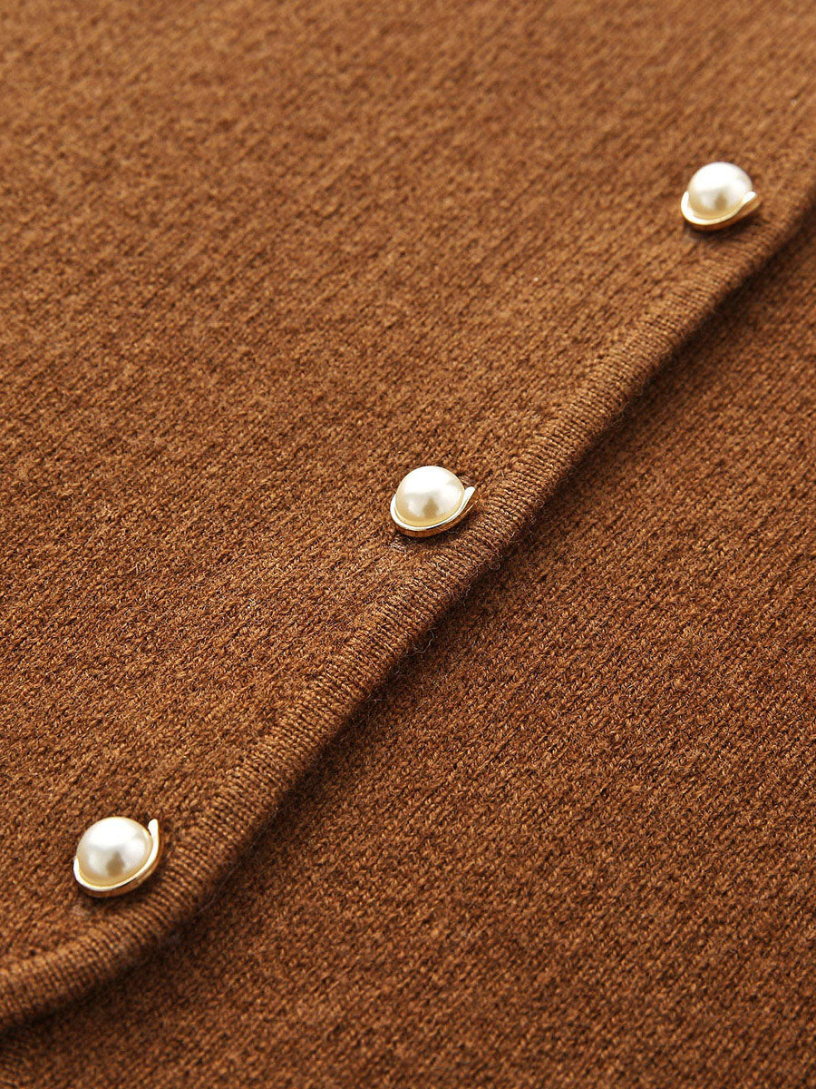 COMOBOCA 100% Wool Women's Button-Down Knit Vest