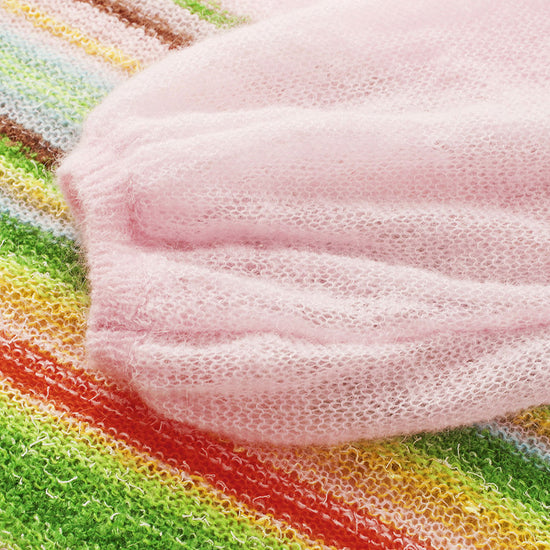 COMOBOCA Women's Rainbow Striped Flared Sleeve Sweater